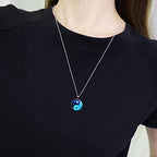 Yin Yang Pendant Necklace Chinese Philosophy Taoist Symbol Talisman Taichi Yoga Stainless Steel Charm Pendant Necklace Necklace for Women Men Valentines Birthday Thanksgiving Christmas - color: Blue