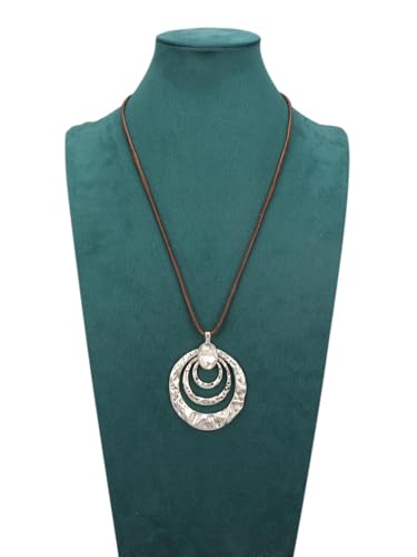 Boho Necklaces for Women Cord Necklace with Pendant Long Silver Necklace Vintage Sweater Necklace Hippie Jewelry for Women Girls Gifts - style: Chunky Long Necklaces