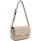 Mini Classic Rectangular Flap Purse Underarm Shoulder Bag - color: Light Taupe