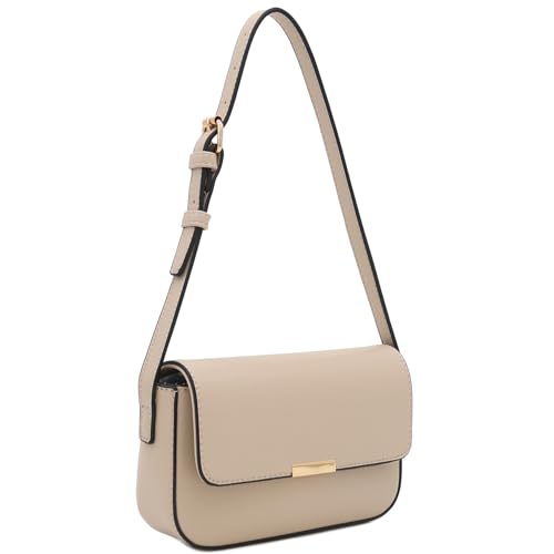 Mini Classic Rectangular Flap Purse Underarm Shoulder Bag - color: Light Taupe