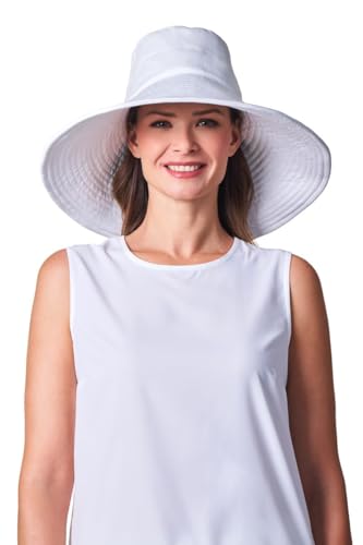 Women's Beach Hat - UPF 50+ Sun Protection - Brittany - color: White