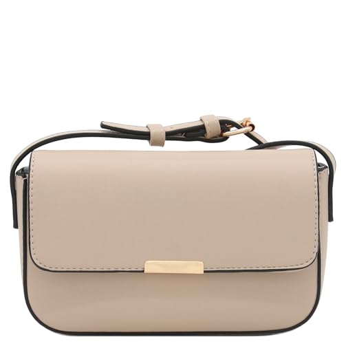 Mini Classic Rectangular Flap Purse Underarm Shoulder Bag - color: Light Taupe