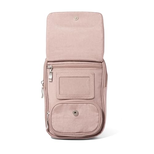 Baggallini Journey Crossbody Bags for Women 9x6 Small Lightweight Travel Handbag W/RFID - color: Blush Shimmer