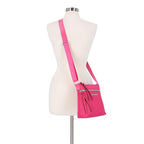 Nautica Diver Nylon Small Women's Crossbody Bag Purse with Adjustable Shoulder Strap - color: Zipper Up Raspberry
