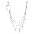 Layered Pants Chain keychain for Women Men Punk Wallet Chains Hiphop Jeans Keychain Halloween Jewelry - style: D-bullet chain1