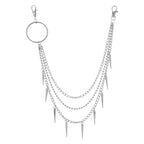 Layered Pants Chain keychain for Women Men Punk Wallet Chains Hiphop Jeans Keychain Halloween Jewelry - style: D-bullet chain1