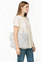 Eiyye Cotton Rope Tote Bag for Women Handmade Woven Shoulder Bag Casual Boho Purse for Travel Shopping