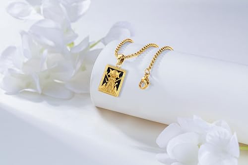 Hecate Tarot Card Necklace Triple Moon Hekate Goddess of Witches Pendant for Women Men 925 Sterling Silver 18k Gold Plated Hecate Ancient Greek Mythology Witchcraft Magic Amulet Jewelry Gift - style: Hecate Tarot Card Necklace-C