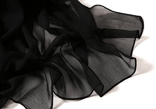 Womens Leopard Print Scarves - Fashion Cheetah Wrap Scarves Long Soft Lightweight Sunscreen Scarf for All Seasons - color: Black