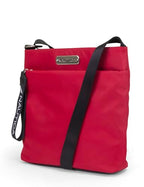 Nautica Diver Nylon Small Women's Crossbody Bag Purse with Adjustable Shoulder Strap - color: Red