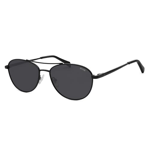 SOJOS Retro Polarized Aviator Sunglasses for Women Men Vintage 70s Style UV Protection Womens Mens Sun Glasses SJ1265 - color: Black/Grey