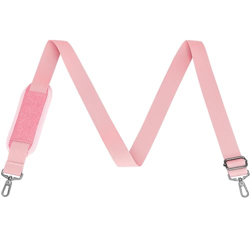 RAINYEAR Shoulder Strap for Bag, Adjustable Soft Padded Replacement Shoulder Strap with Metal Hooks for Messenger Bag - color: Pink