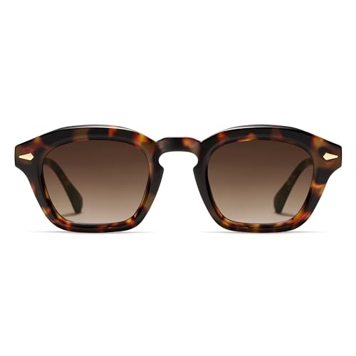 Appassal Small Retro Square Sunglasses for Women Mens Rectangle Sunnies AP3680 - color: Tortoise/Brown