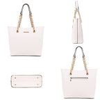 Montana West Tote Bag for Women Chain Top-handle Handbags - color: Beige
