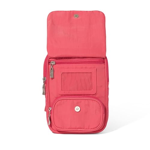 Baggallini Journey Crossbody Bags for Women 9x6 Small Lightweight Travel Handbag W/RFID - color: Flamingo