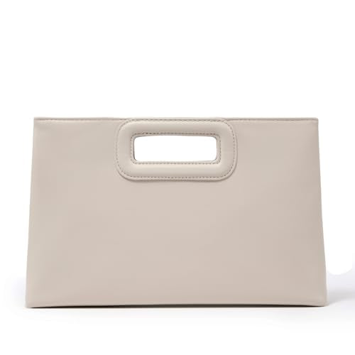 Top Handle Clutch Handbags for Women, Evening Handbag Shoulder Crossbody Purse with Gold Chain - color: Offwhite