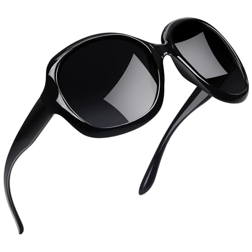 Joopin Oversized Sunglasses Womens Trendy Polarized Large Driving Sun Glasses Ladies UV Protective Big Sunnies Shades - color: B01-black/Black