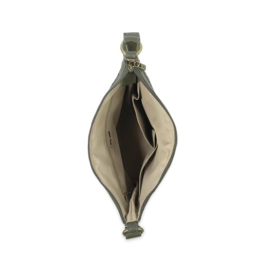 The Sak Lucia Crossbody Bag in Crochet, Convertible Purse with Adjustable Shoulder Strap - color: Moss Cozy Weave