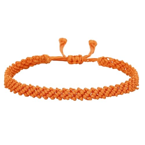 1/2Pcs Set Tibetan Rope Braided Rope String Adjustable Bracelet for Women Men Jewelry Handmade Bohemian Lucky Protection Bracelet Colorful - color: 2 orange
