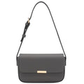 Mini Classic Rectangular Flap Purse Underarm Shoulder Bag - color: Dark Grey