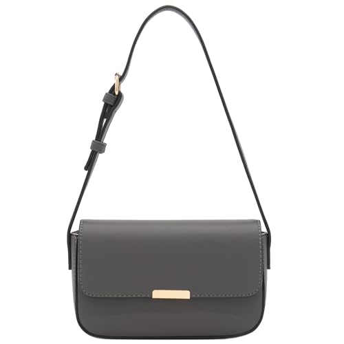 Mini Classic Rectangular Flap Purse Underarm Shoulder Bag - color: Dark Grey