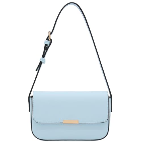 Mini Classic Rectangular Flap Purse Underarm Shoulder Bag - color: Pastel Blue