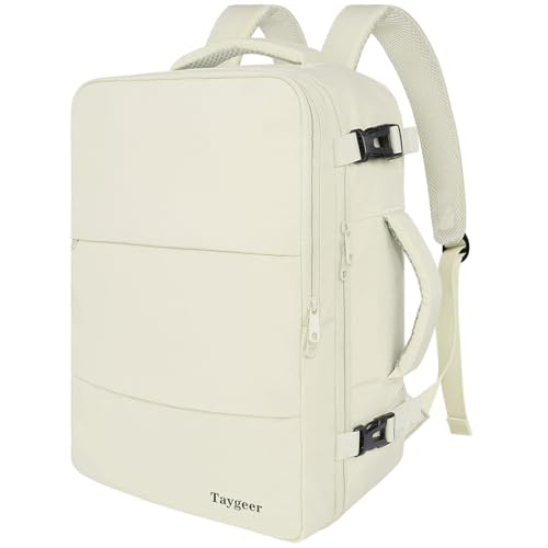Taygeer Large Travel Backpack, 17 inch Laptop Backpack for Women, Airline Approved Personal Item Mochila, 40l Lightweight Luggage Carryon Work Bag for friend and Ladies Business Travel Hiking, Beige - color: Creambeige, size: X-Large