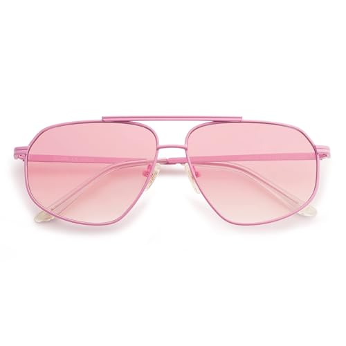 SOJOS Retro Hexagon Aviator Sunglasses for Women Men Trendy Vintage UV400 Protection Shades SJ1200 - color: Pink/Gradient Pink