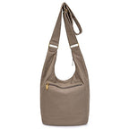 Coton Pose Women Hippie Crossbody Bag - Top Zip Large Capacity Canvas Sling Bag - Jacquard Cloth Handmade - color: Dark Green