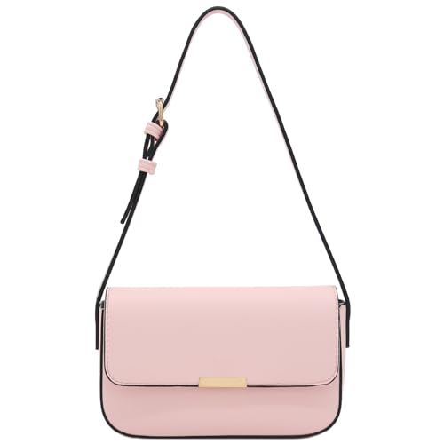 Mini Classic Rectangular Flap Purse Underarm Shoulder Bag - color: Pastel Pink