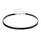 Black Leather Choker Necklace Thin Black Choker Necklaces for Woman Halloween
