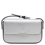Mini Classic Rectangular Flap Purse Underarm Shoulder Bag - color: Silver