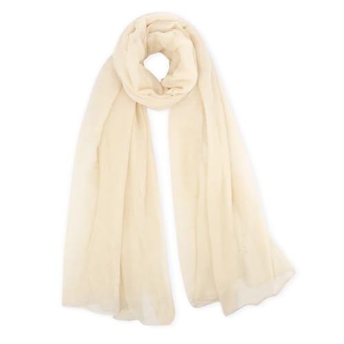 vimate Lightweight Scarf for Women Fashion Head Cover Hijab Cotton Voile Scarf Shawl Wrap for Spring Fall Winter Season - color: I2#.style 53-beige