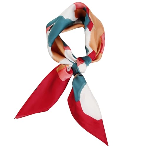 AIBFRID 27.5" Head Scarf for Women, Large Square Satin Hair Scarf Neck Silk Scarves Hair Wrap Bandanas For Sleeping - color: Style_07