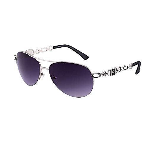 FONHCOO Aviator Sunglasses for Women Men Metal Frame UV400 Mirrored Sunglasses - color: Black