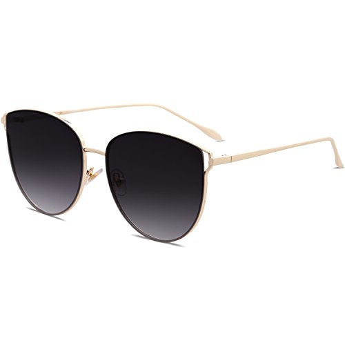 SOJOS Mirrored Flat Lens Fashion Sunglasses for Women SJ1085 - color: Gold /Grey