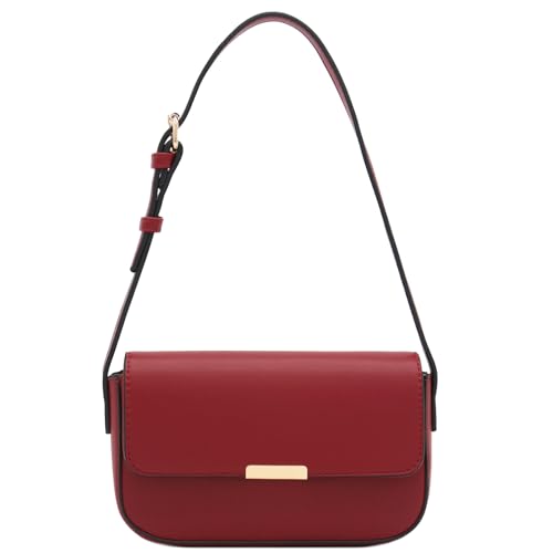 Mini Classic Rectangular Flap Purse Underarm Shoulder Bag - color: Wine