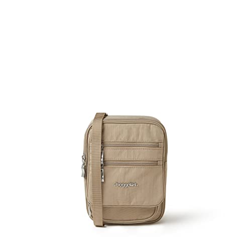 Baggallini Journey Crossbody Bags for Women 9x6 Small Lightweight Travel Handbag W/RFID - color: Beach