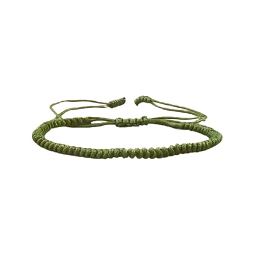 1/2Pcs Set Tibetan Rope Braided Rope String Adjustable Bracelet for Women Men Jewelry Handmade Bohemian Lucky Protection Bracelet Colorful - color: 2 green