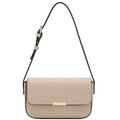 Mini Classic Rectangular Flap Purse Underarm Shoulder Bag - color: Light Taupe