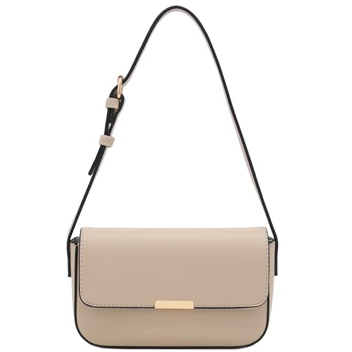 Mini Classic Rectangular Flap Purse Underarm Shoulder Bag - color: Light Taupe