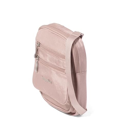 Baggallini Journey Crossbody Bags for Women 9x6 Small Lightweight Travel Handbag W/RFID - color: Blush Shimmer