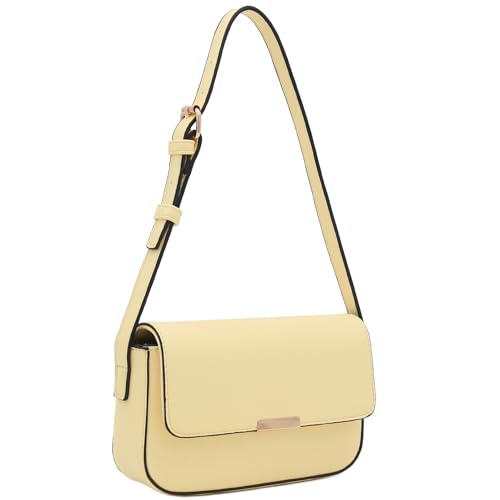 Mini Classic Rectangular Flap Purse Underarm Shoulder Bag - color: Pastel Yellow