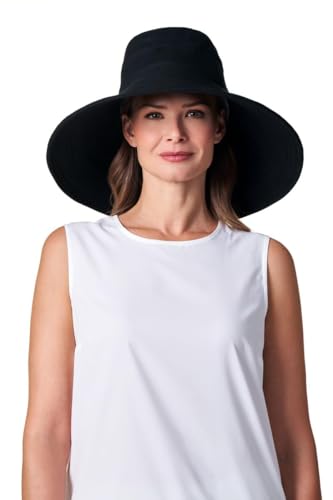 Women's Beach Hat - UPF 50+ Sun Protection - Brittany - color: Black
