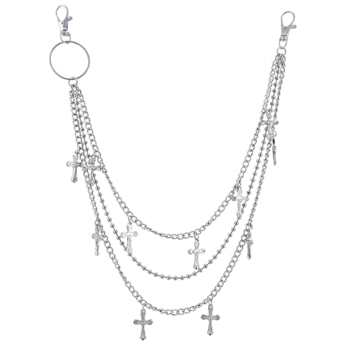 Layered Pants Chain keychain for Women Men Punk Wallet Chains Hiphop Jeans Keychain Halloween Jewelry - style: A-pants chain