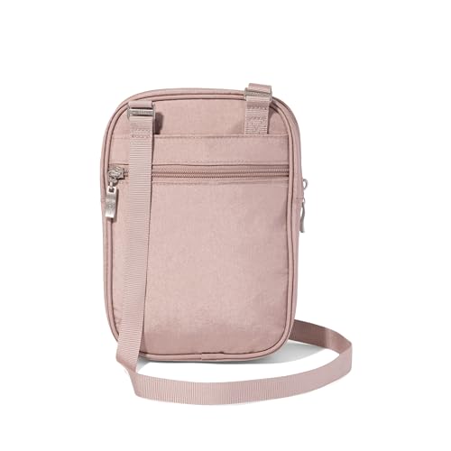 Baggallini Journey Crossbody Bags for Women 9x6 Small Lightweight Travel Handbag W/RFID - color: Blush Shimmer