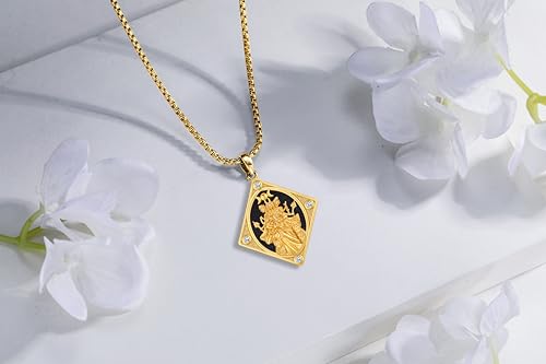 Hecate Tarot Card Necklace Triple Moon Hekate Goddess of Witches Pendant for Women Men 925 Sterling Silver 18k Gold Plated Hecate Ancient Greek Mythology Witchcraft Magic Amulet Jewelry Gift - style: Hecate Tarot Card -A