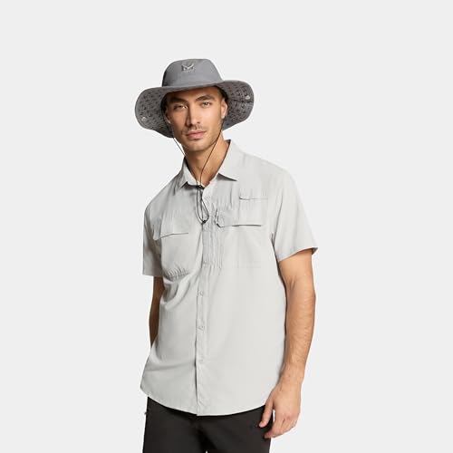 MISSION Cooling Bucket Hat - Unisex Wide-Brim Hat for Men & Women - Lightweight, Foldable & Durable - Cools Up to 2 Hours - color: Charcoal Mission Print