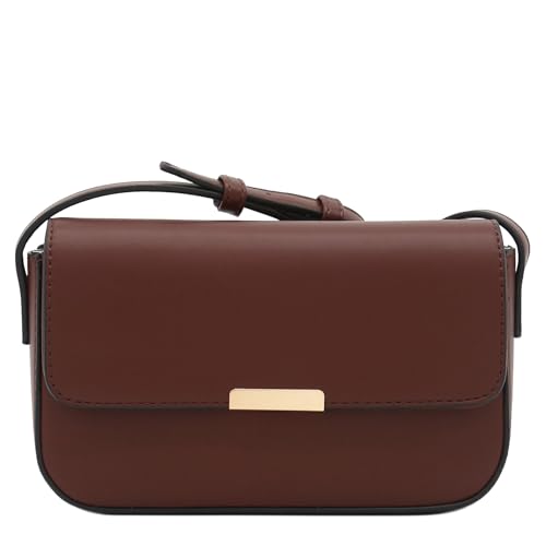 Mini Classic Rectangular Flap Purse Underarm Shoulder Bag - color: Coffee