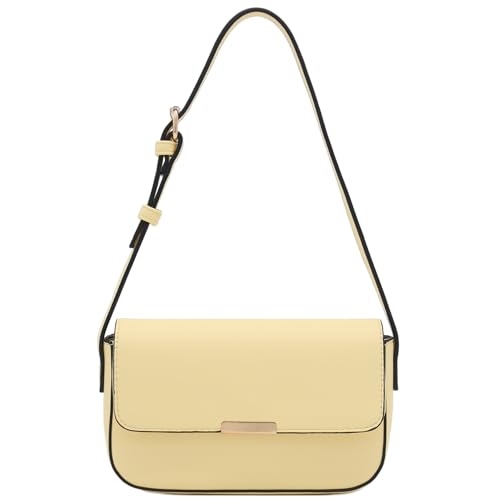 Mini Classic Rectangular Flap Purse Underarm Shoulder Bag - color: Pastel Yellow